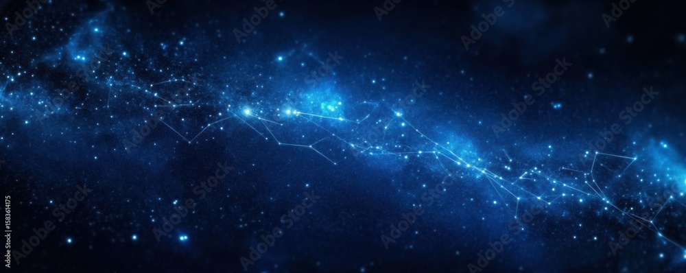 Fototapeta premium A dark blue background with stars- galaxies- and space dust. Viewing the universe in an abstract manner.