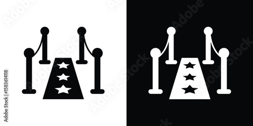 Red carpet icon. Simple high quality pictogram. Modern solid style