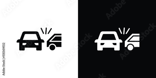 Rear end collision icon. Simple high quality pictogram. Modern solid style
