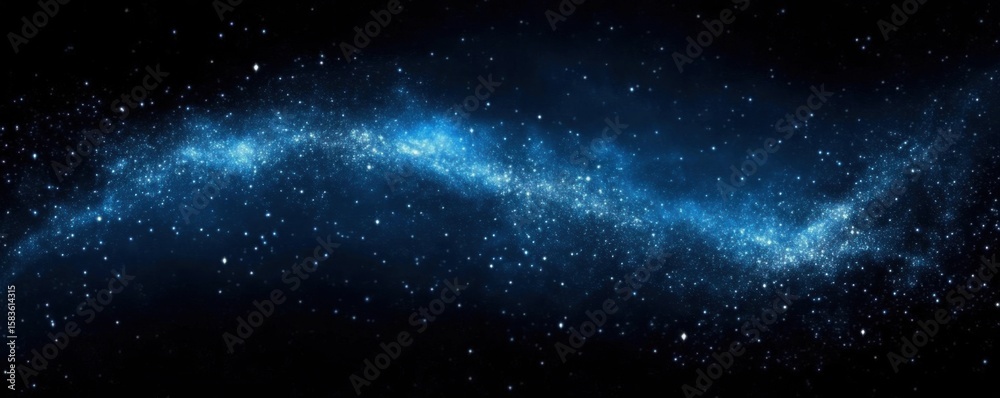Fototapeta premium A dark blue background with stars- galaxies- and space dust. Viewing the universe in an abstract manner.