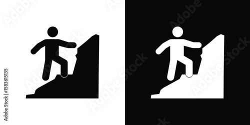People Climbing icon. Simple high quality pictogram. Modern solid style