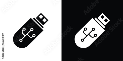 Pendrive icon. Simple high quality pictogram. Modern solid style