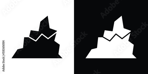 Mountain icon. Simple high quality pictogram. Modern solid style