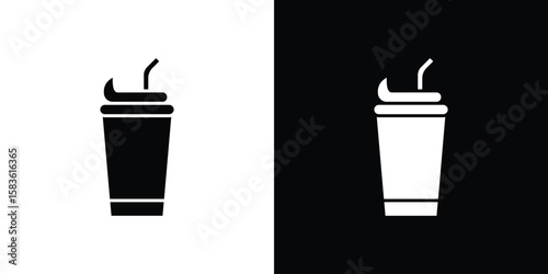 Milkshake icon. Simple high quality pictogram. Modern solid style