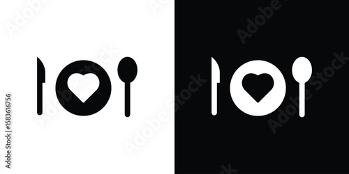 Love Plate icon. Simple high quality pictogram. Modern solid style