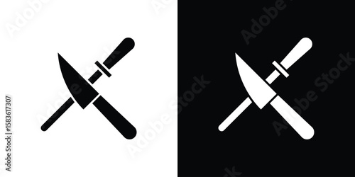 Knife sharpener icon. Simple high quality pictogram. Modern solid style