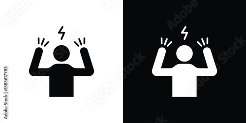 Irritated human icon. Simple high quality pictogram. Modern solid style