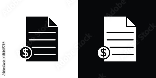 Invoice icon. Simple high quality pictogram. Modern solid style