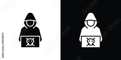 Hacker icon. Simple high quality pictogram. Modern solid style