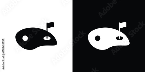 Golf yard icon. Simple high quality pictogram. Modern solid style