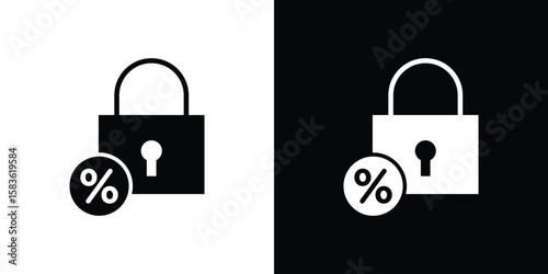 Fixed rate mortgage icon. Simple high quality pictogram. Modern solid style