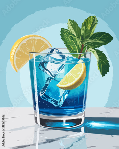 cocktail on the beach with ice