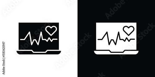 EKG monitor icon. Simple high quality pictogram. Modern solid style