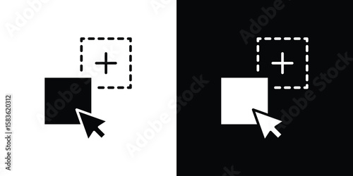 Drag and drop icon. Simple high quality pictogram. Modern solid style