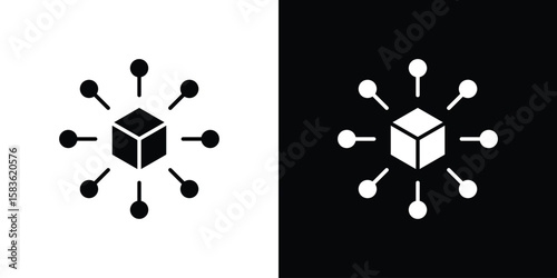 Distribution box icon. Simple high quality pictogram. Modern solid style