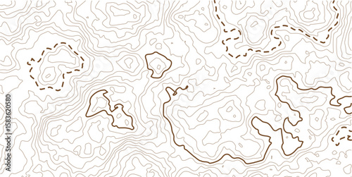 Geographic line map with elevation assignments. Contour background geographic grid. Topographic map background.