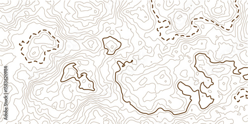 Geographic line map with elevation assignments. Contour background geographic grid. Topographic map background.