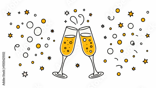 new year background with champagne