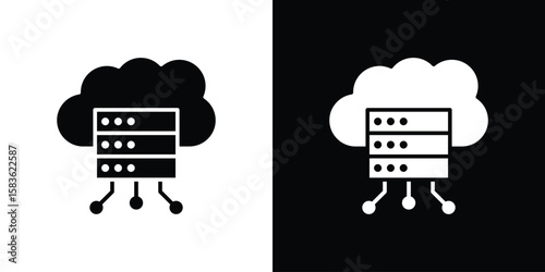 Cloud server icon. Simple high quality pictogram. Modern solid style