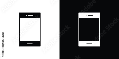Cell phone icon. Simple high quality pictogram. Modern solid style