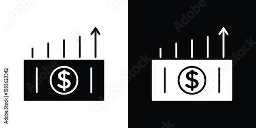 capital gain icon. Simple high quality pictogram. Modern solid style