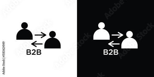B2B icon. Simple high quality pictogram. Modern solid style