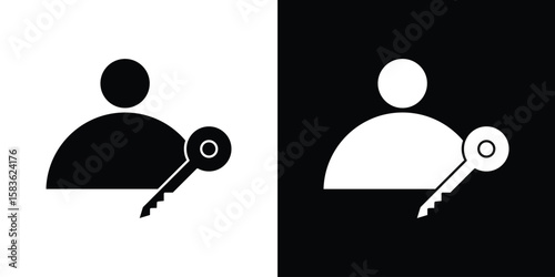 Authentication icon. Simple high quality pictogram. Modern solid style