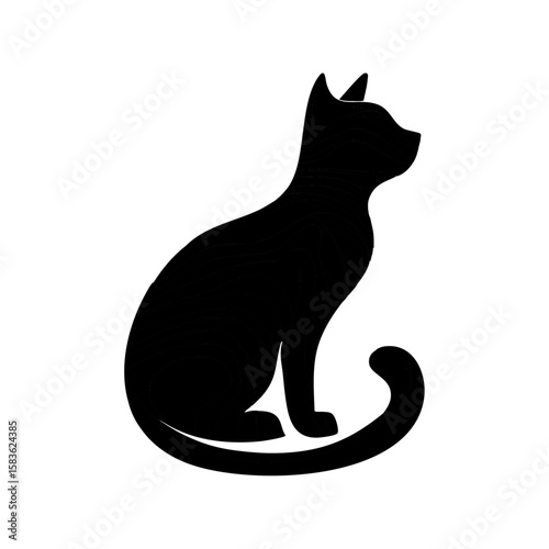 Silhouette icon vector set of cats in playful and elegant minimal style, featuring sitting, walking, and stretching poses—ideal for pet graphics, animal care branding, and feline-themed designs

