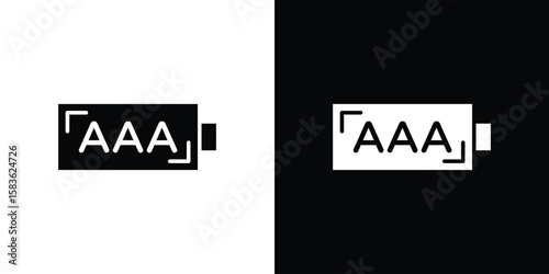 AAA battery icon. Simple high quality pictogram. Modern solid style