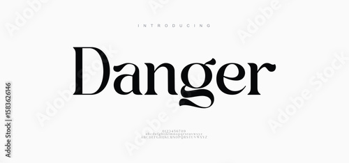 Danger minimal modern alphabet fonts. Typography minimalist neon urban digital fashion future creative logo font.
