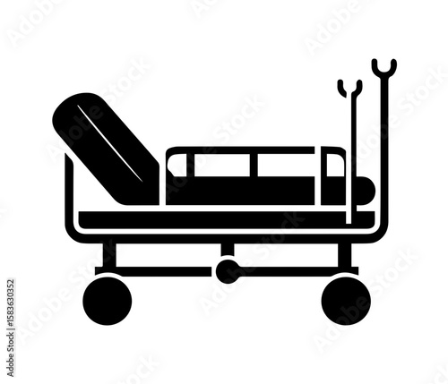Hospital Stretcher Vector Icon Medical Emergency Bed Illustration