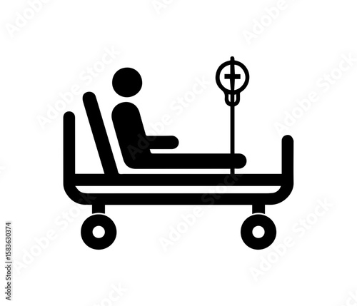 Medical Stretcher Vector Icon Emergency Patient Transport Hospital Bed Illustration
