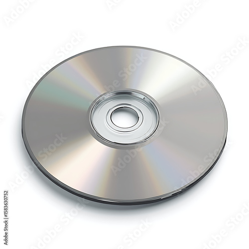 Folded compact disc on white background for digital storage  
