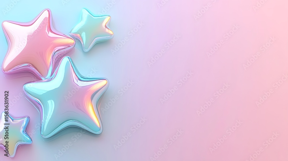 Obraz premium Pastel stars on a soft gradient background