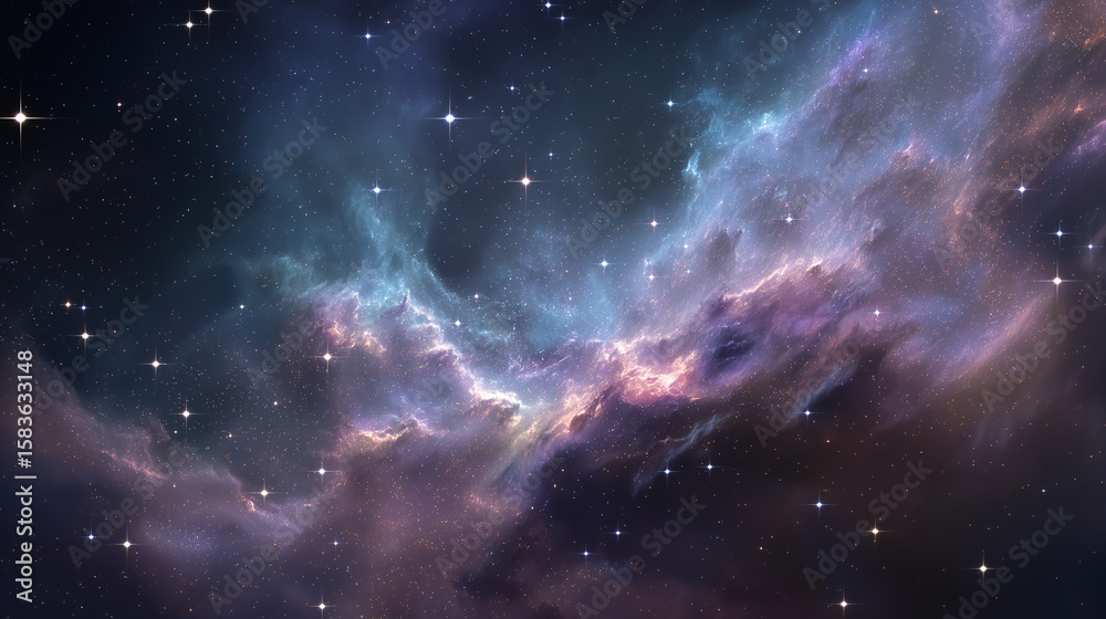 Fototapeta premium Celestial Nebula: Cosmic Background