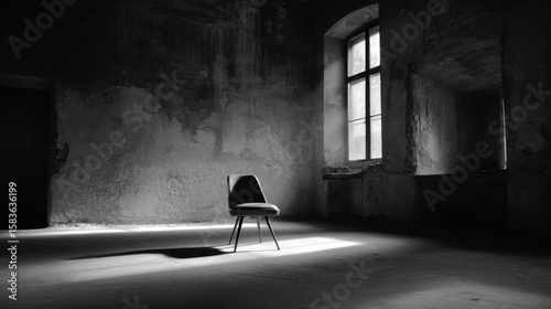 Abandoned room, single chair