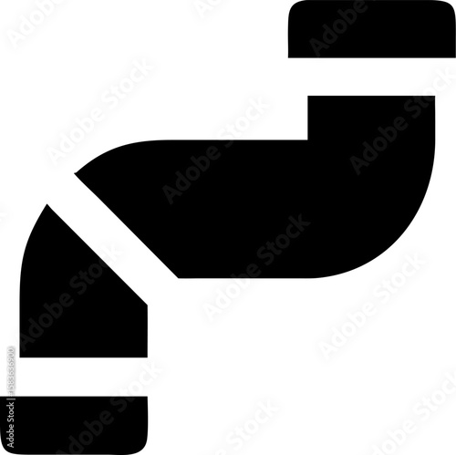 pipe variant pictogram vector icon on white or transparent background. plumbing tools. Editable and Printable sticker.