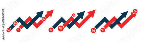 import tariff increase arrow with flags

