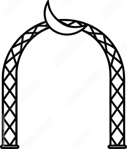 Crescent Gateway Carved with Spiral Blade Tips