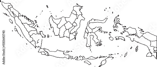 Minimalistic Vector Map of Indonesian