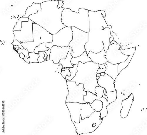Minimalistic Vector Map of African Continent