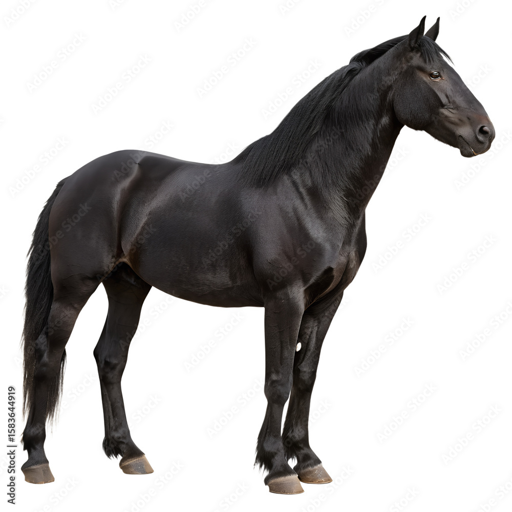 Fototapeta premium black horse isolated on white