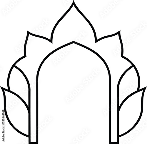 Divine Gate Frame with Lotus Hinges and Leaf Wings