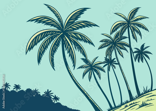 Flat Style Tropical Palm Grove.svg