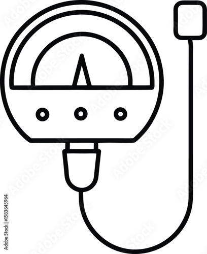 Electric Meter Icon with an Analog Dial and Wires