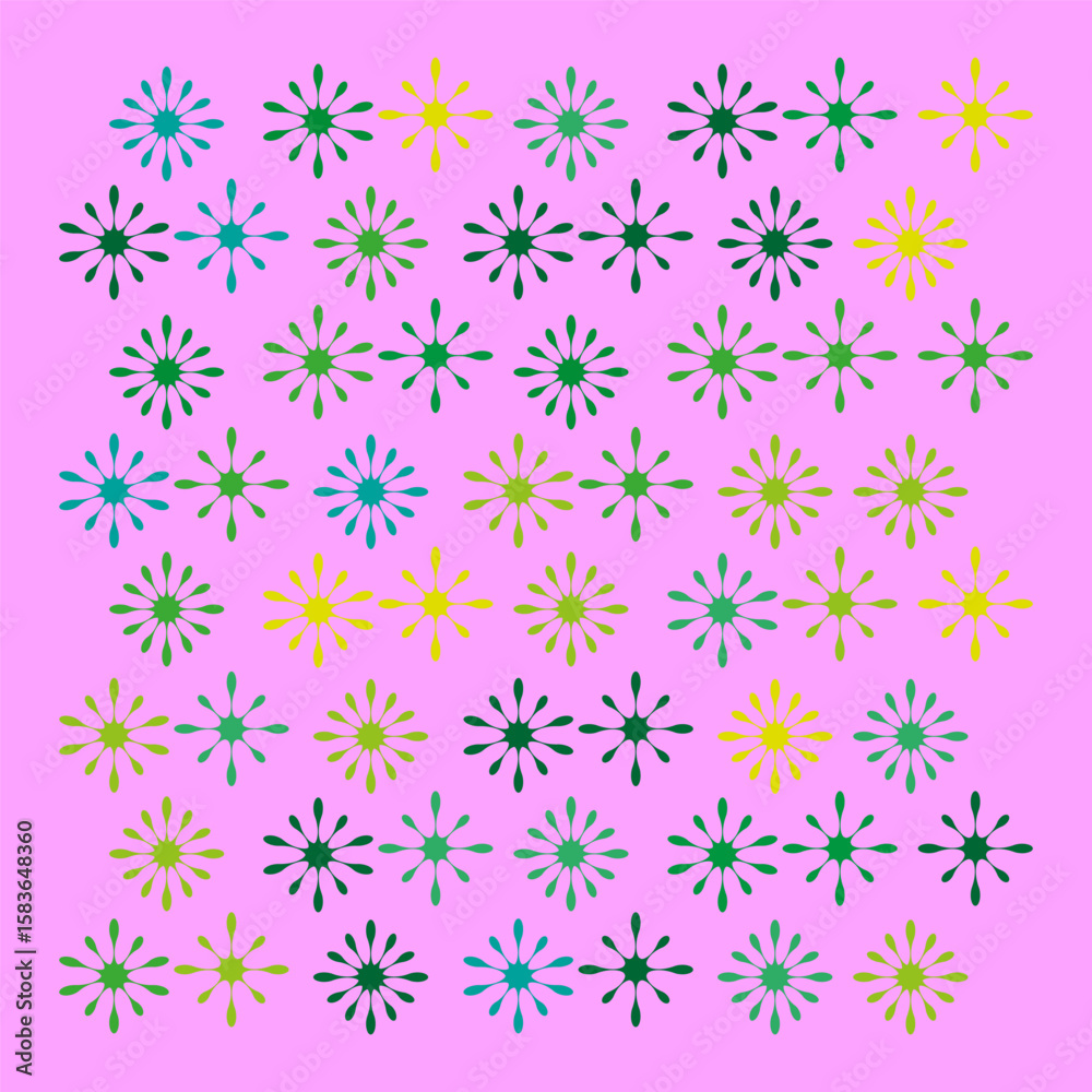 Star pattern pink. Festive decor Vector. Abstract sparkle shapes. Colorful burst background.