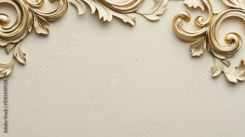 Ornate gold leaf corner decor