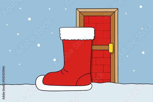 red christmas boot