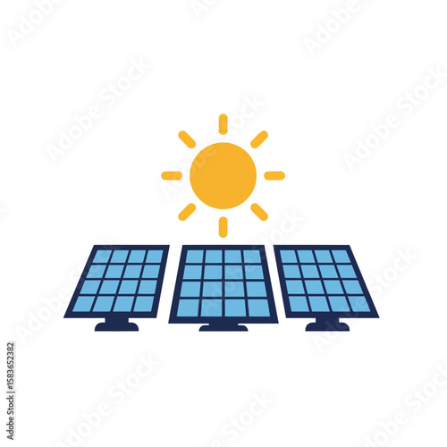 A minimalist solar panel vector icon