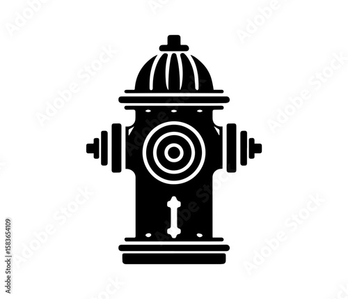 Fire Hydrant Vector Icon Urban Safety Equipment Illustration